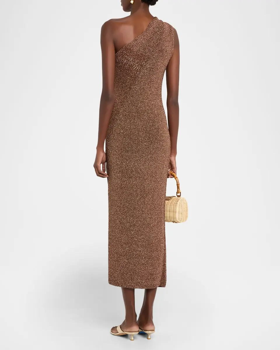 A.L.C. Mimi Metallic Asymmetric Midi Dress | Thumbnail 3 A.L.C. Mimi Metallic Asymmetric Midi Dress | Thumbnail 3