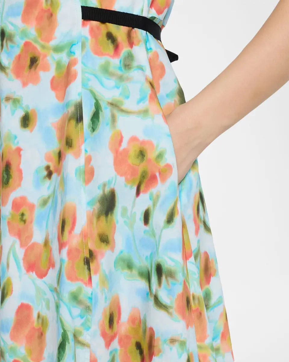 Tanya Taylor Tavia Contrast-Strap Floral Cotton Midi Dress | Thumbnail 5
