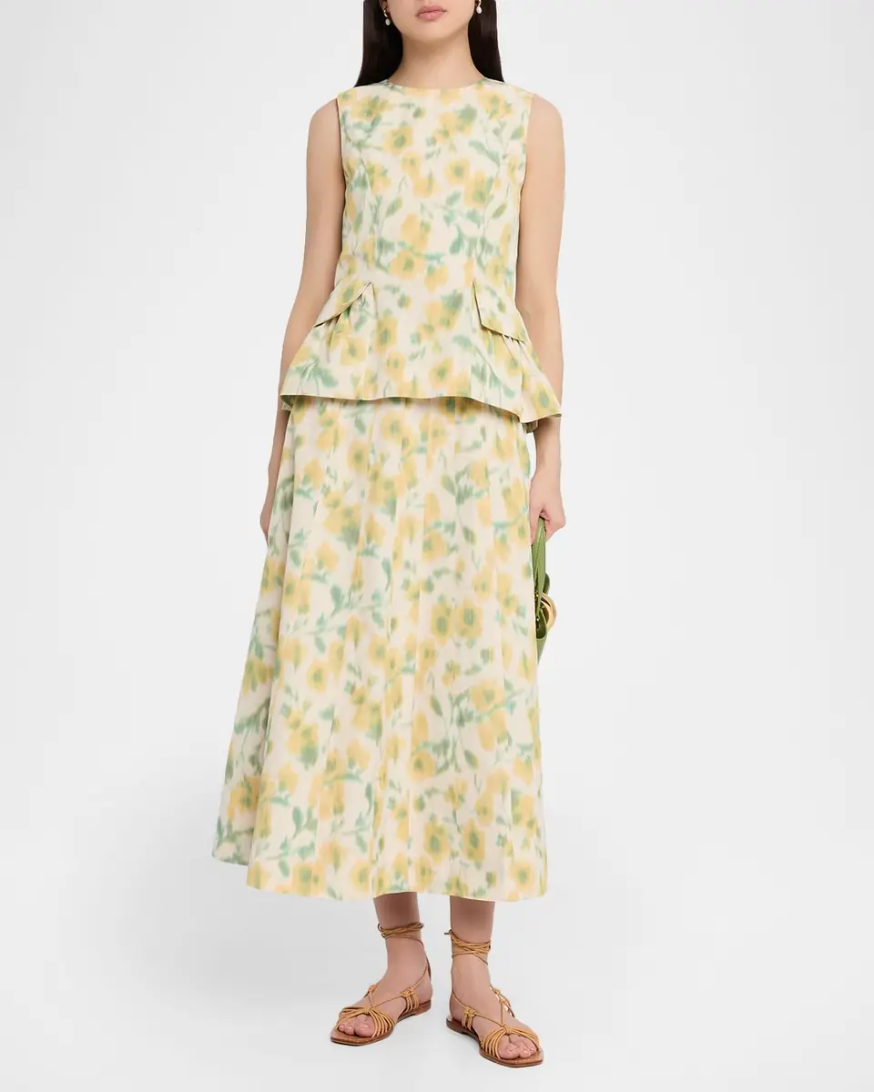Tanya Taylor Tavia Floral Taffeta Midi Skirt | Thumbnail 2 Tanya Taylor Tavia Floral Taffeta Midi Skirt | Thumbnail 2