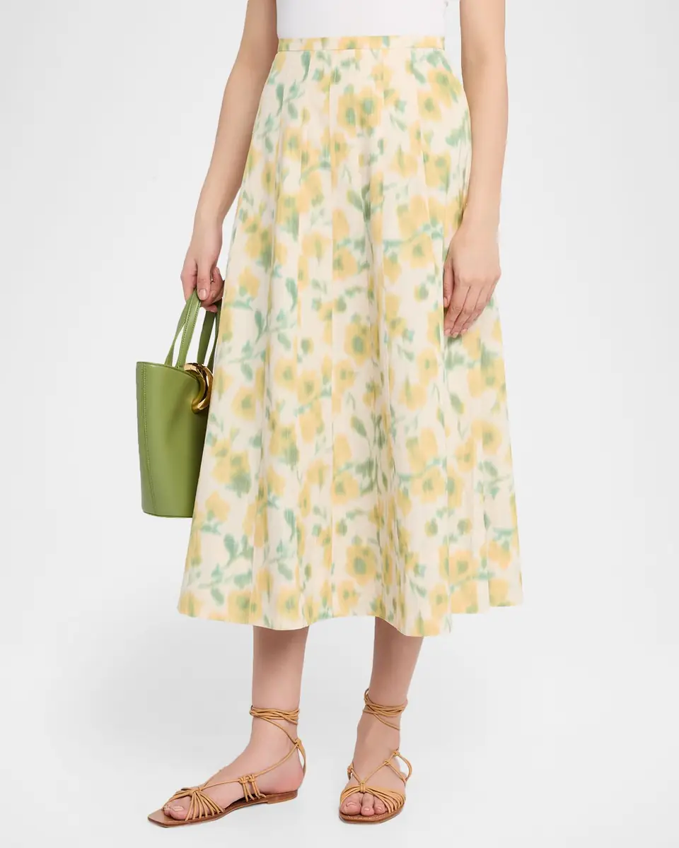 Tanya Taylor Tavia Floral Taffeta Midi Skirt | Thumbnail 4 Tanya Taylor Tavia Floral Taffeta Midi Skirt | Thumbnail 4