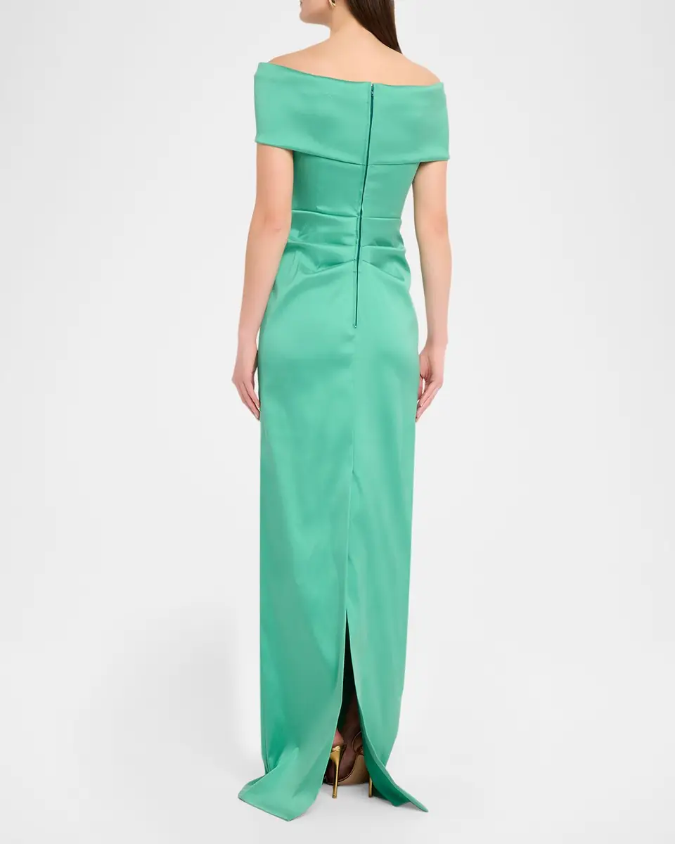 Rickie Freeman for Teri Jon Off-Shoulder Mikado Column Gown | Thumbnail 3 Rickie Freeman for Teri Jon Off-Shoulder Mikado Column Gown | Thumbnail 3