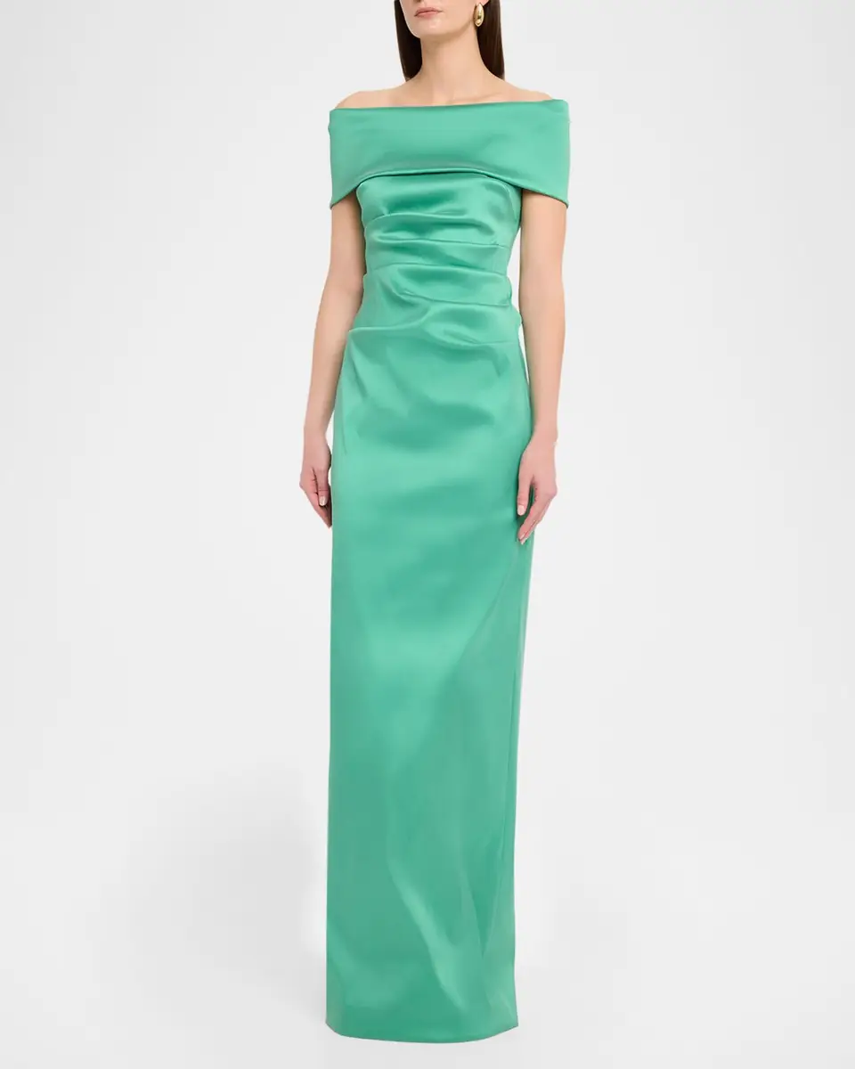Rickie Freeman for Teri Jon Off-Shoulder Mikado Column Gown | Thumbnail 4 Rickie Freeman for Teri Jon Off-Shoulder Mikado Column Gown | Thumbnail 4