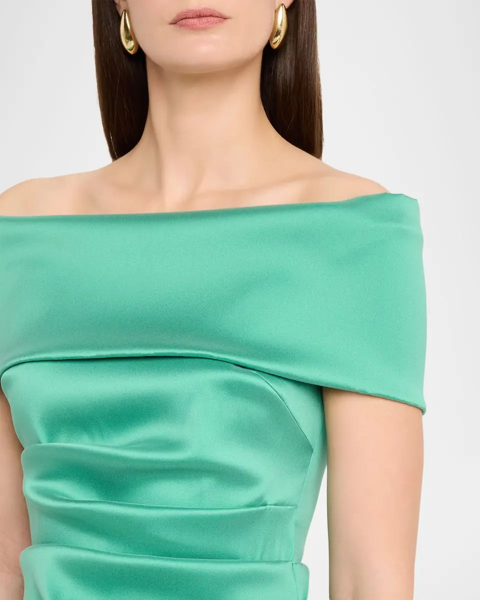 Rickie Freeman for Teri Jon Off-Shoulder Mikado Column Gown | Thumbnail 5 Rickie Freeman for Teri Jon Off-Shoulder Mikado Column Gown | Thumbnail 5