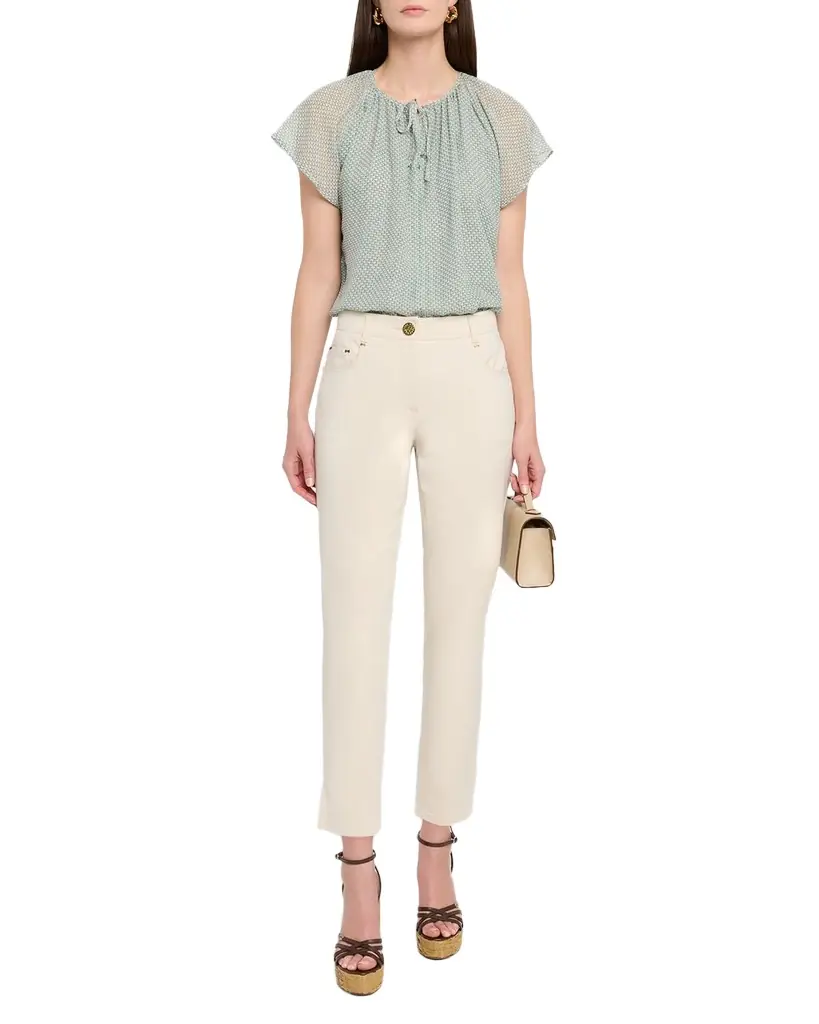 Maison Common Cotton Stretch Straight-Leg Ankle Pants | Image 1 Maison Common Cotton Stretch Straight-Leg Ankle Pants | Image 1