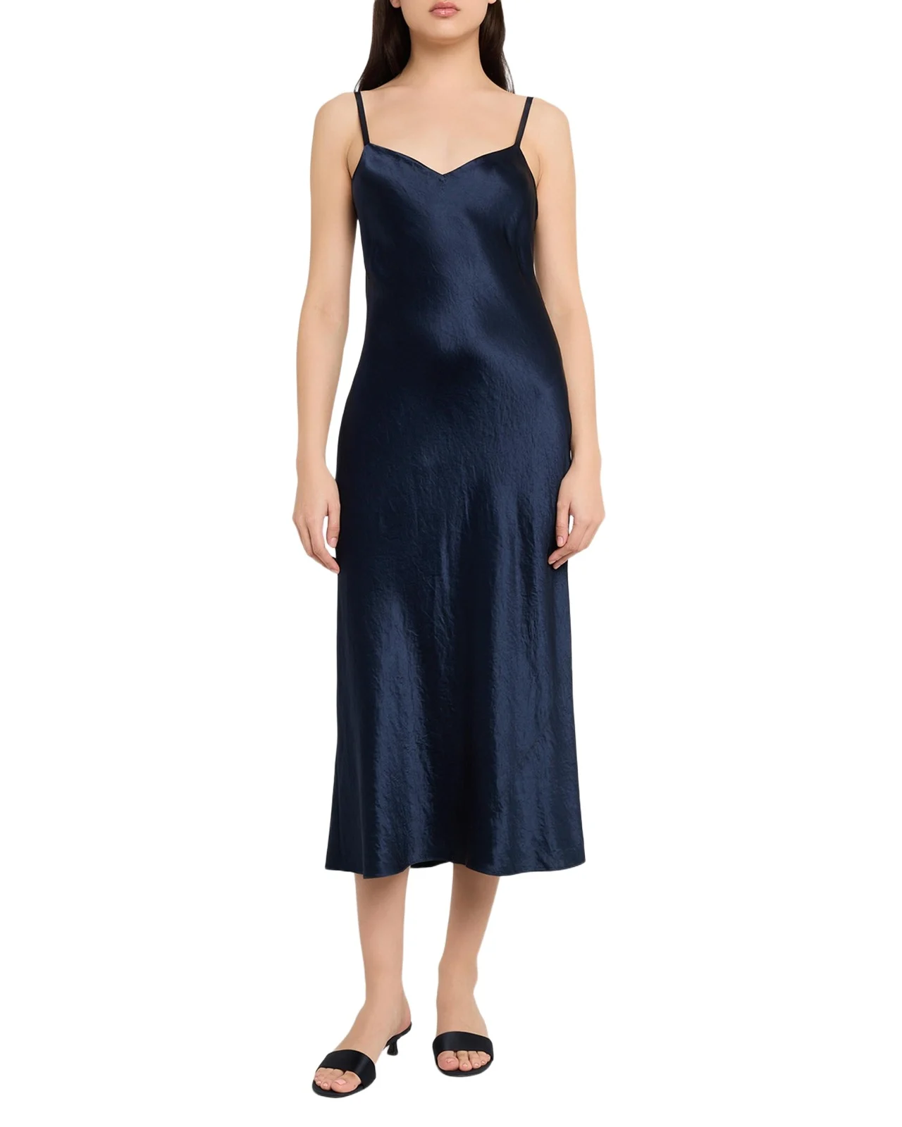 Vince Satin V-Neck Slip Dress