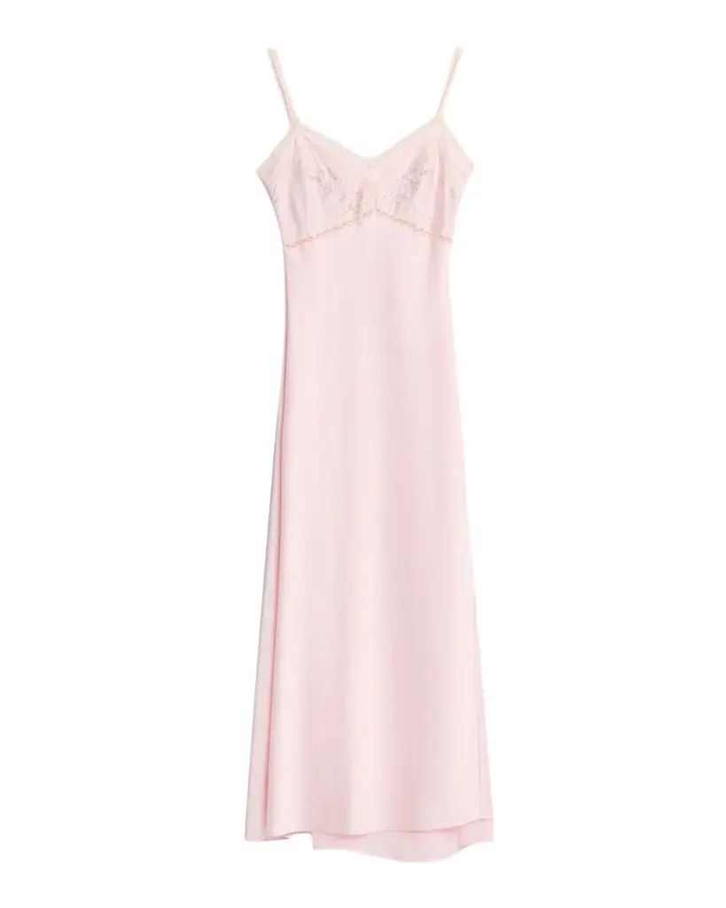 LoveShackFancy Annabeth Embroidered Satin Maxi Dress | Image 1 LoveShackFancy Annabeth Embroidered Satin Maxi Dress | Image 1