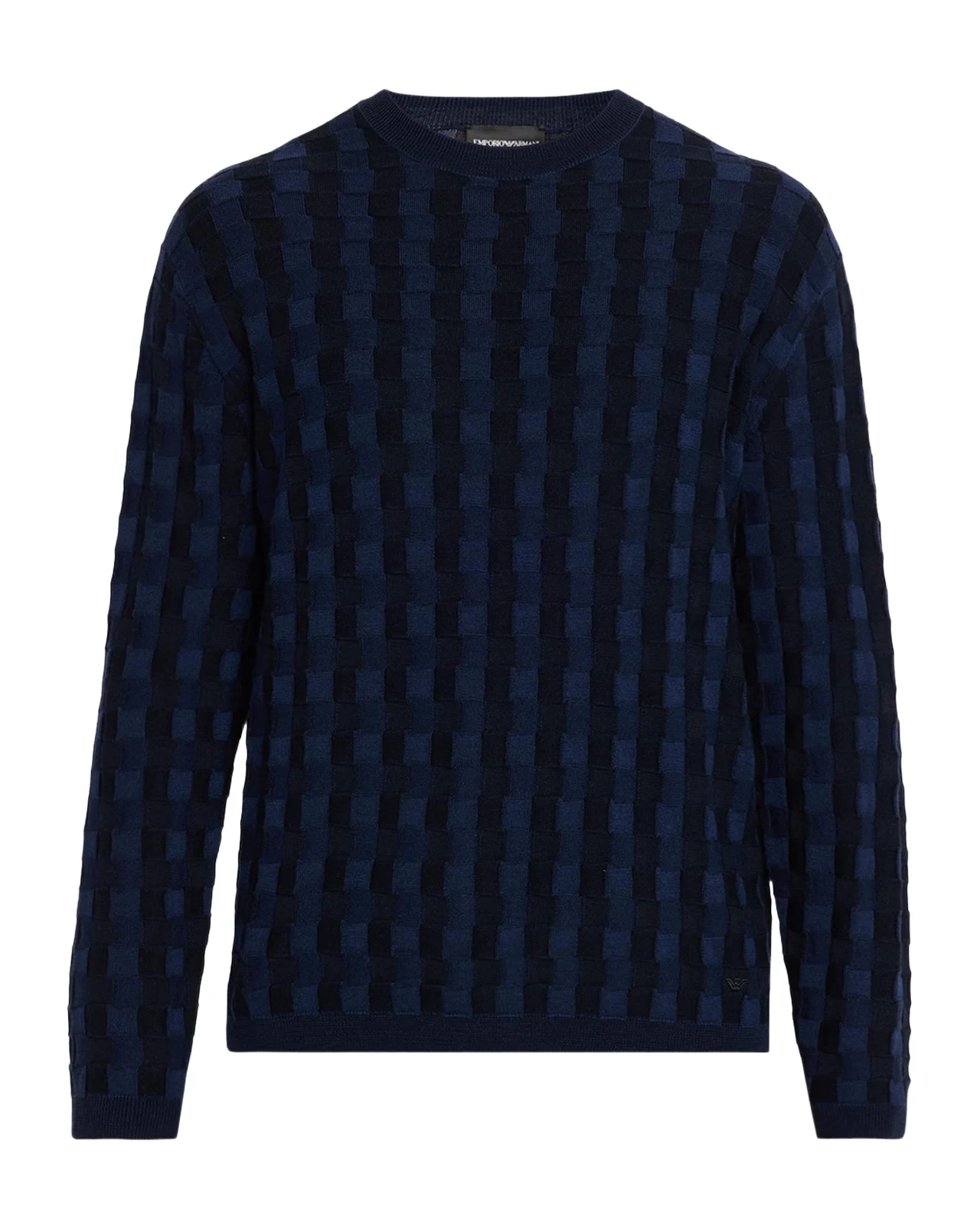 Men's Embossed Jacquard Wool Crewneck Sweater Men's Embossed Jacquard Wool Crewneck Sweater