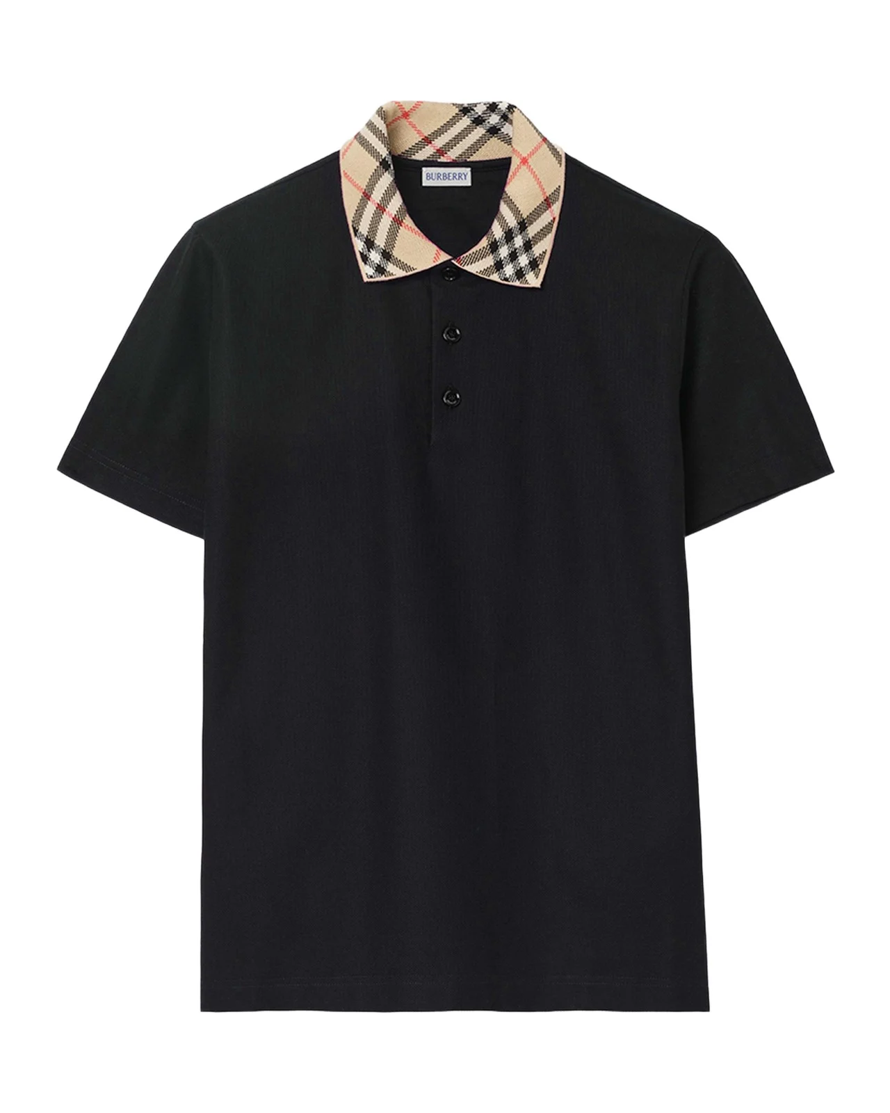 Men's Check-Collar Cotton Polo Shirt Men's Check-Collar Cotton Polo Shirt