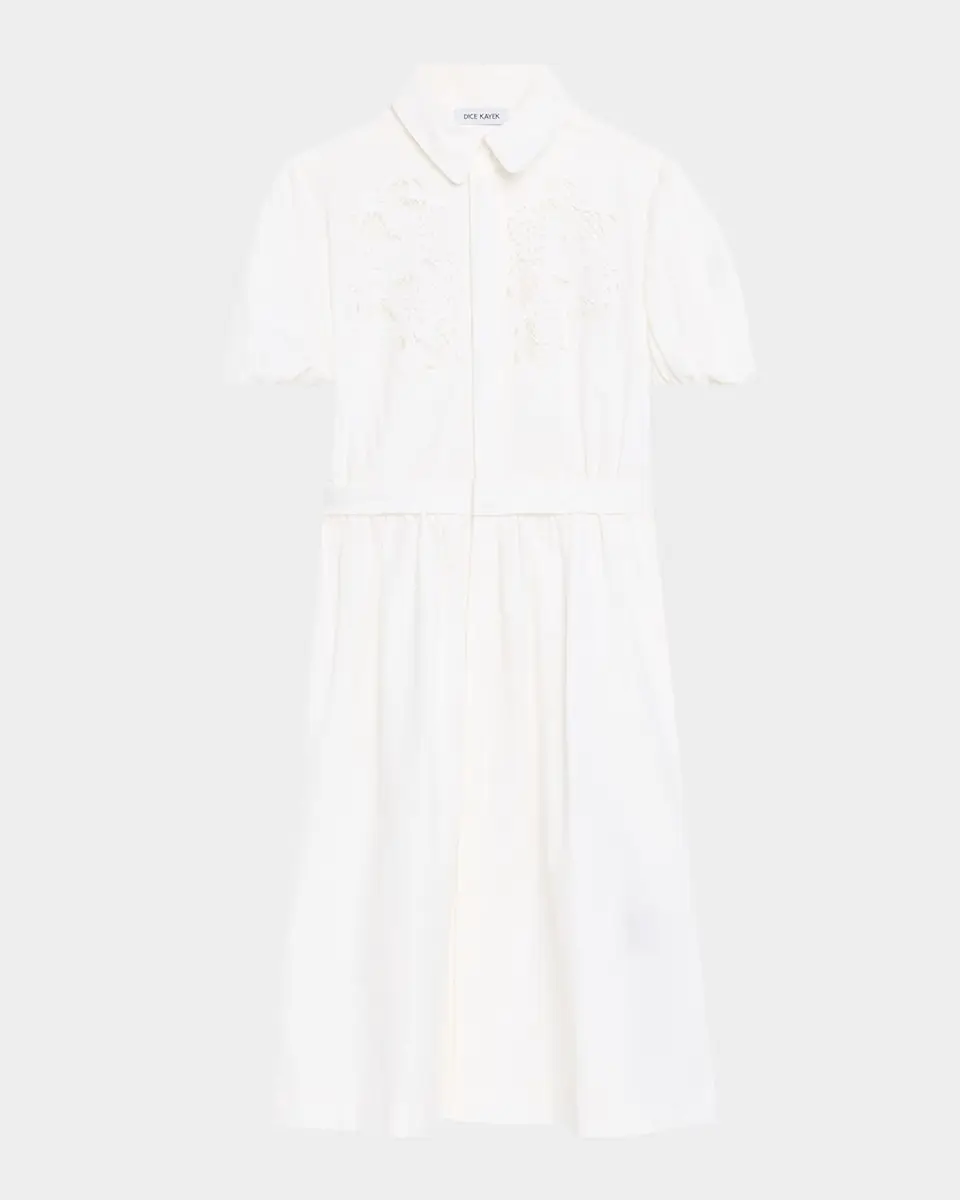 Dice Kayek Cotton Poplin Puff-Sleeve Shirtdress | Image 1 Dice Kayek Cotton Poplin Puff-Sleeve Shirtdress | Image 1