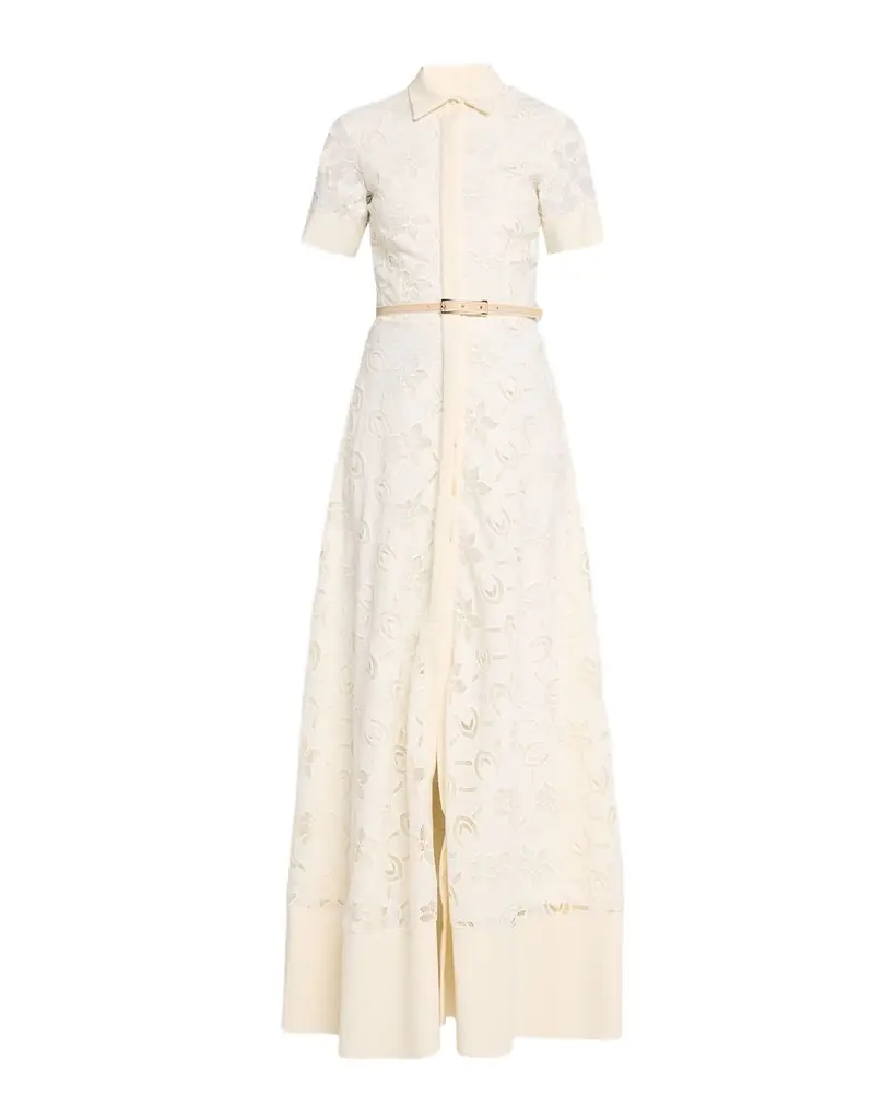 Chiara Boni La Petite Robe Feria Floral-Embroidered Maxi Shirtdress | Image 1 Chiara Boni La Petite Robe Feria Floral-Embroidered Maxi Shirtdress | Image 1