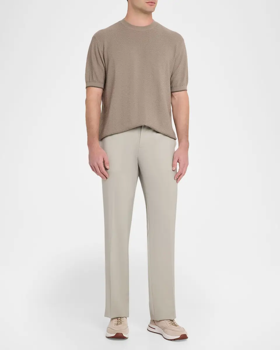 Emporio Armani Men's Tonal Textured Cotton T-Shirt | Thumbnail 2