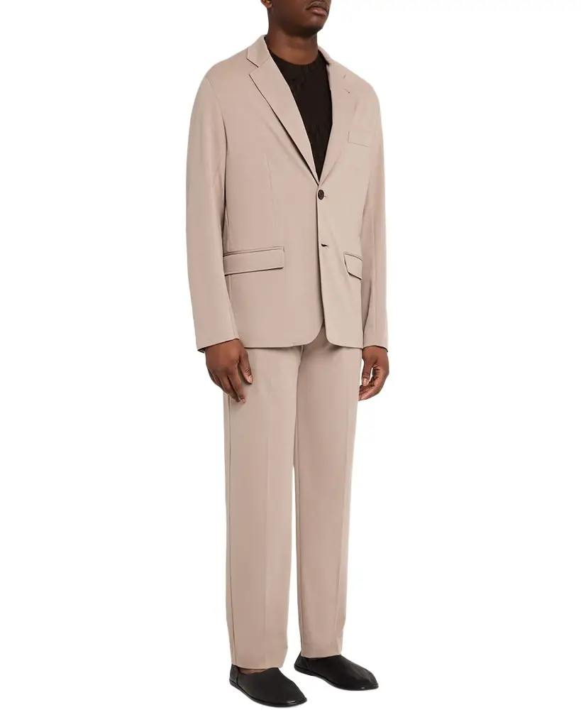 Emporio Armani Men's Micro-Jacquard Flat-Front Trousers | Image 1 Emporio Armani Men's Micro-Jacquard Flat-Front Trousers | Image 1