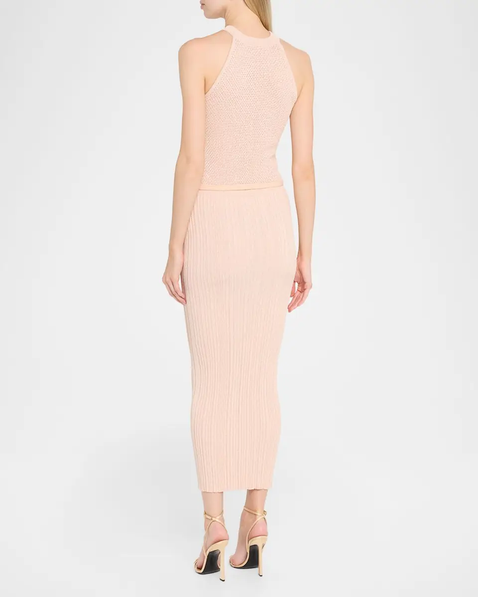 Chiara Boni La Petite Robe Niko Belted Knit Bodycon Halter Midi Dress | Thumbnail 3 Chiara Boni La Petite Robe Niko Belted Knit Bodycon Halter Midi Dress | Thumbnail 3