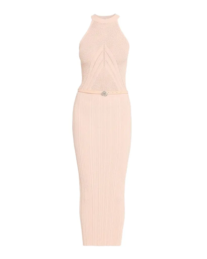Chiara Boni La Petite Robe Niko Belted Knit Bodycon Halter Midi Dress | Image 1 Chiara Boni La Petite Robe Niko Belted Knit Bodycon Halter Midi Dress | Image 1