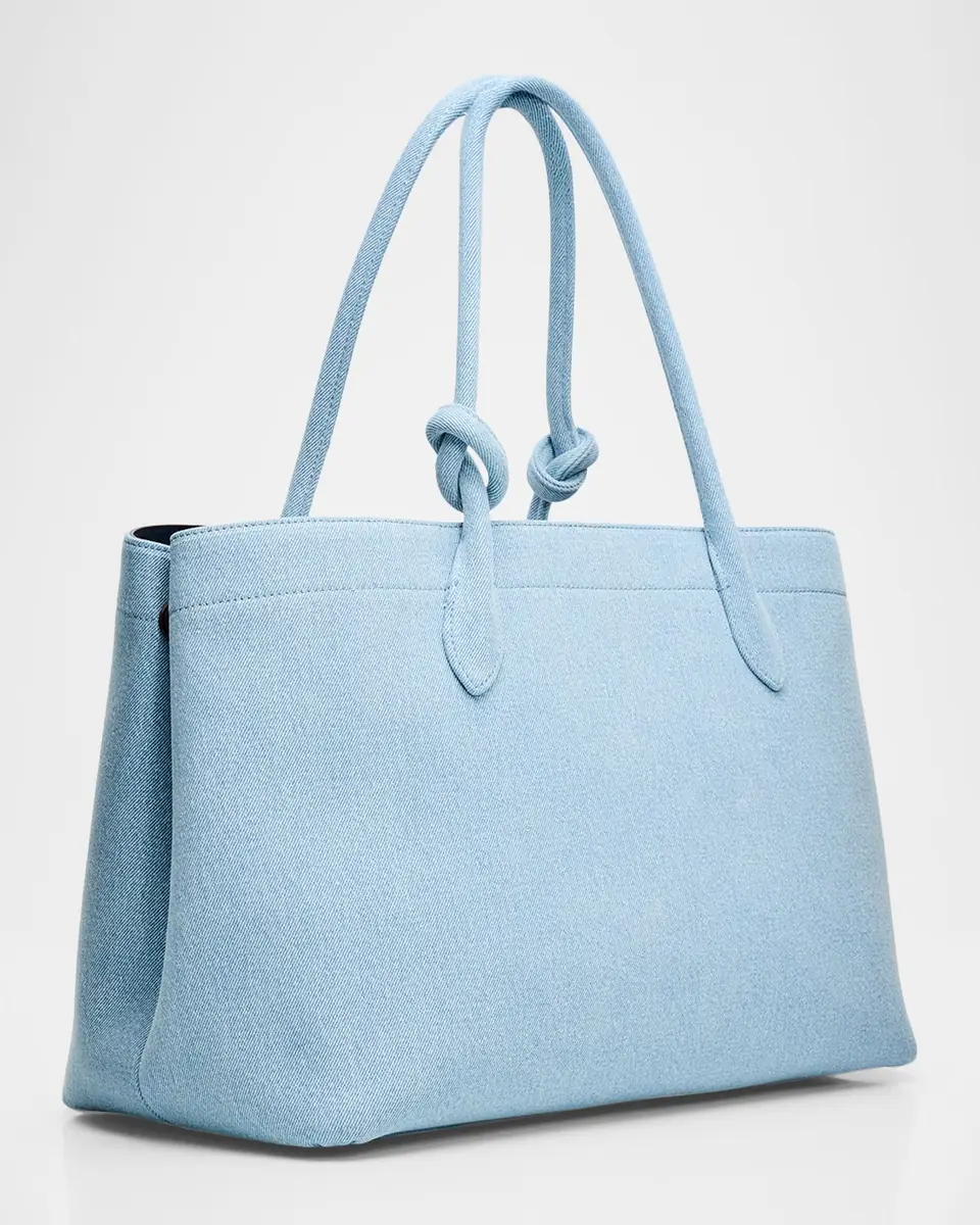 Cult Gaia Ariella Cotton Denim Tote Bag with Bag Charm | Thumbnail 3 Cult Gaia Ariella Cotton Denim Tote Bag with Bag Charm | Thumbnail 3