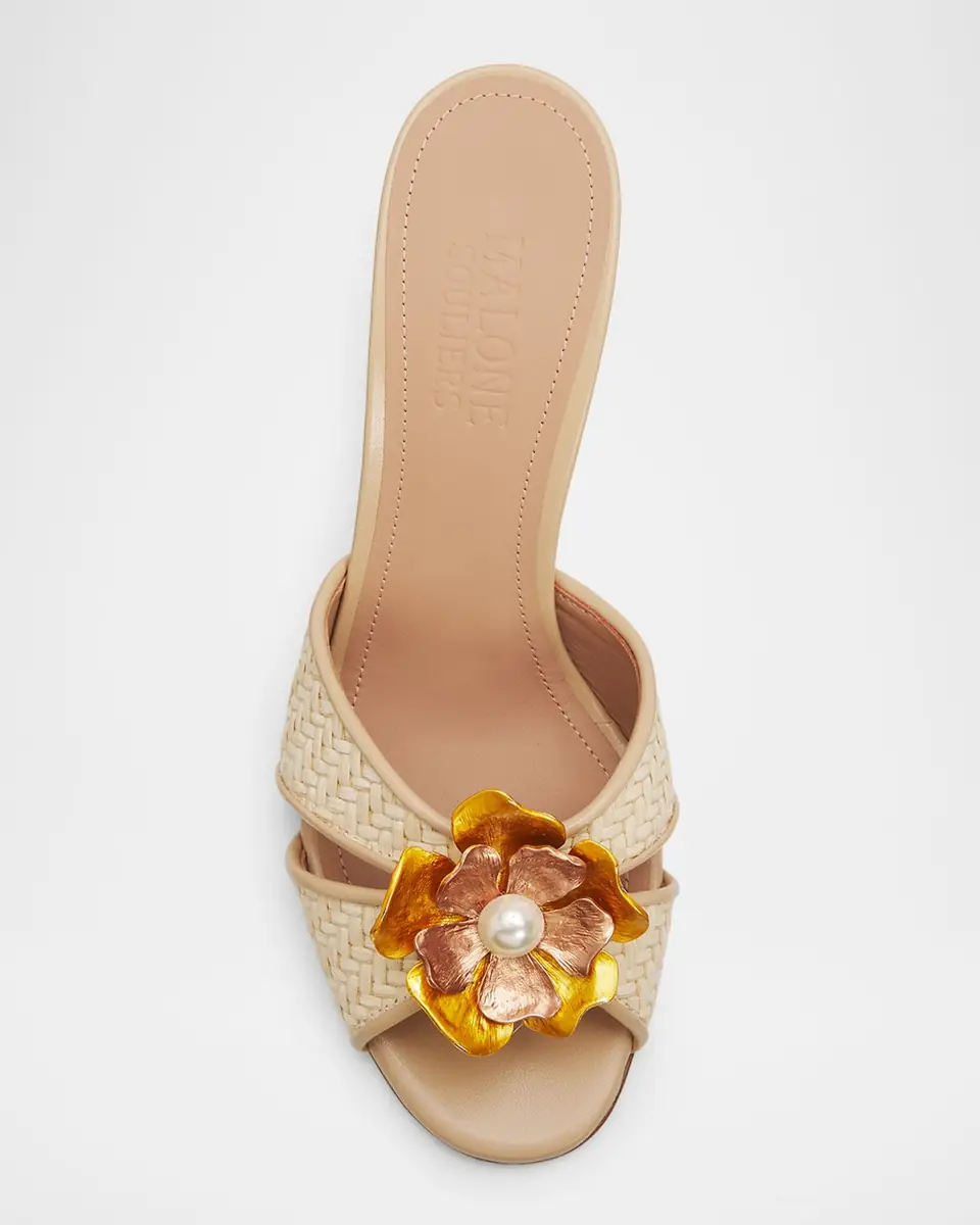 Malone Souliers 70mm Suri Raffia Mule Sandals | Thumbnail 4