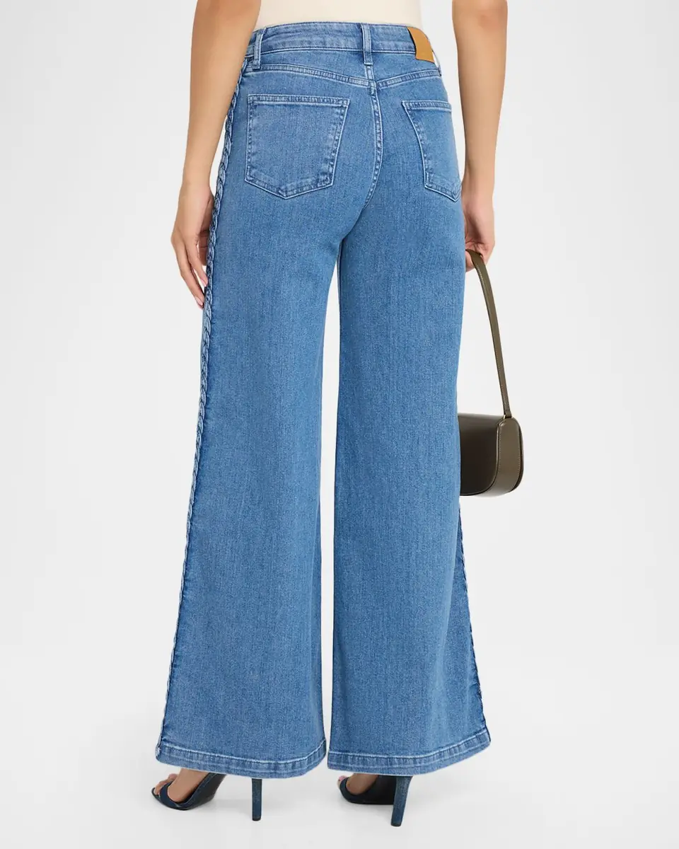 Simkhai Booker Braided Wide-Leg Jeans | Thumbnail 3 Simkhai Booker Braided Wide-Leg Jeans | Thumbnail 3