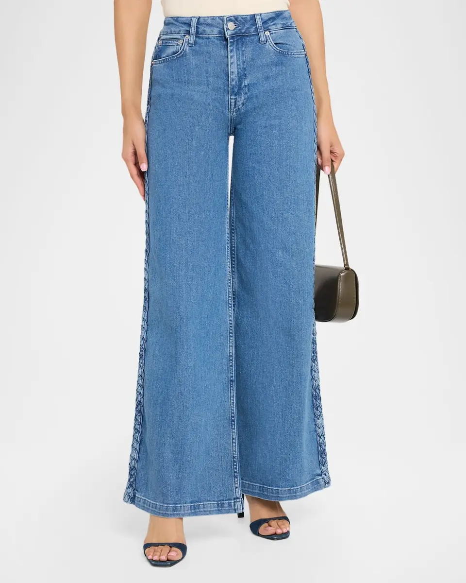 Simkhai Booker Braided Wide-Leg Jeans | Thumbnail 4 Simkhai Booker Braided Wide-Leg Jeans | Thumbnail 4