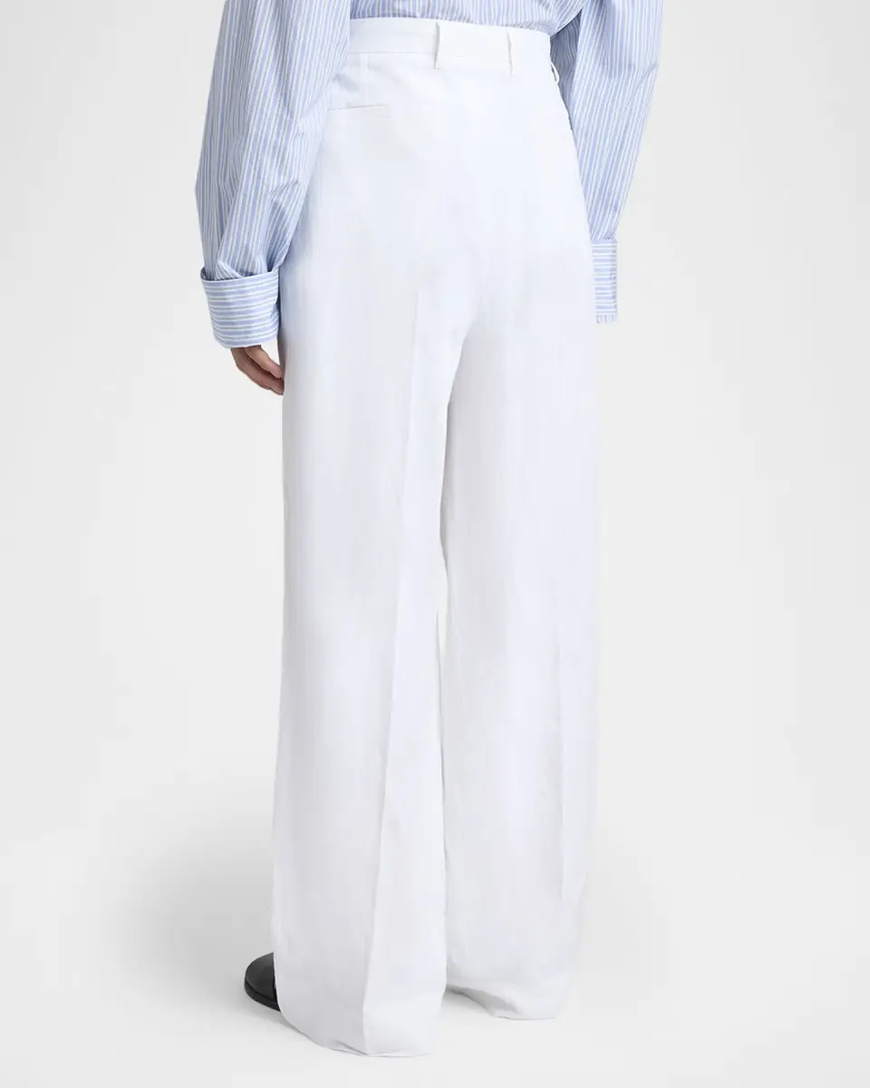 Dolce & Gabbana Men's Linen Wide-Leg Pleated Trousers | Thumbnail 3 Dolce & Gabbana Men's Linen Wide-Leg Pleated Trousers | Thumbnail 3
