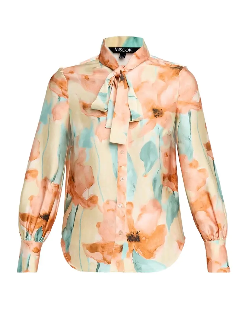 Floral-Print Crepe De Chine Blouse Floral-Print Crepe De Chine Blouse