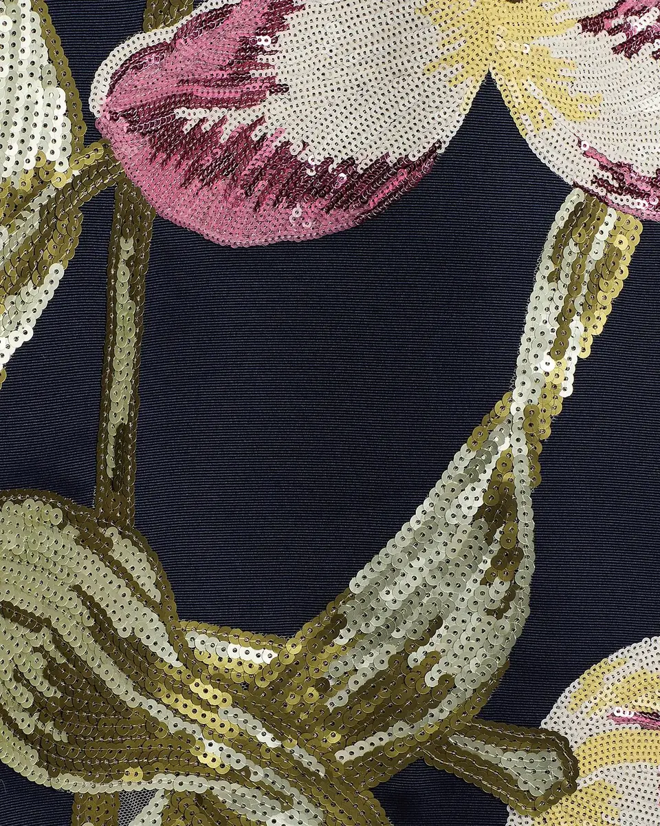 Amsale Floral Sequined Strapless Midi Cocktail Dress | Thumbnail 5