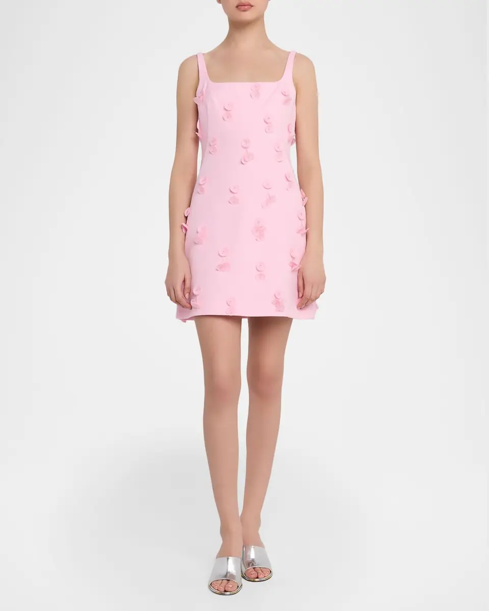 Simkhai Petal Applique Square-Neck Mini Dress | Thumbnail 2