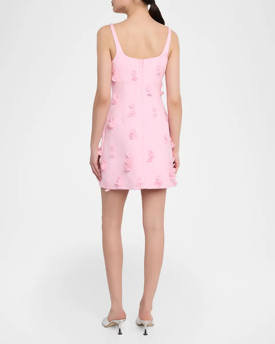 Simkhai Petal Applique Square-Neck Mini Dress | Thumbnail 3