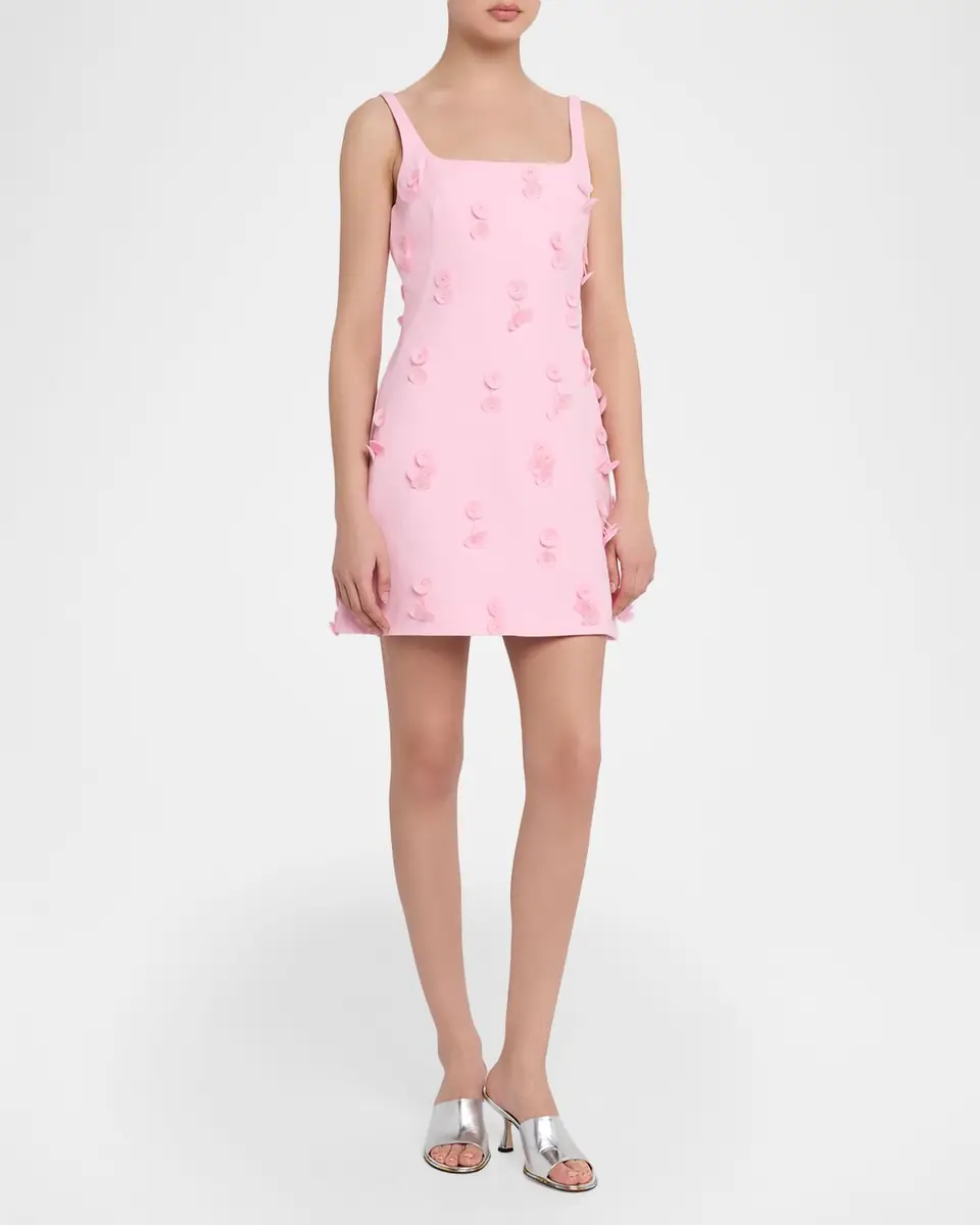 Simkhai Petal Applique Square-Neck Mini Dress | Thumbnail 4