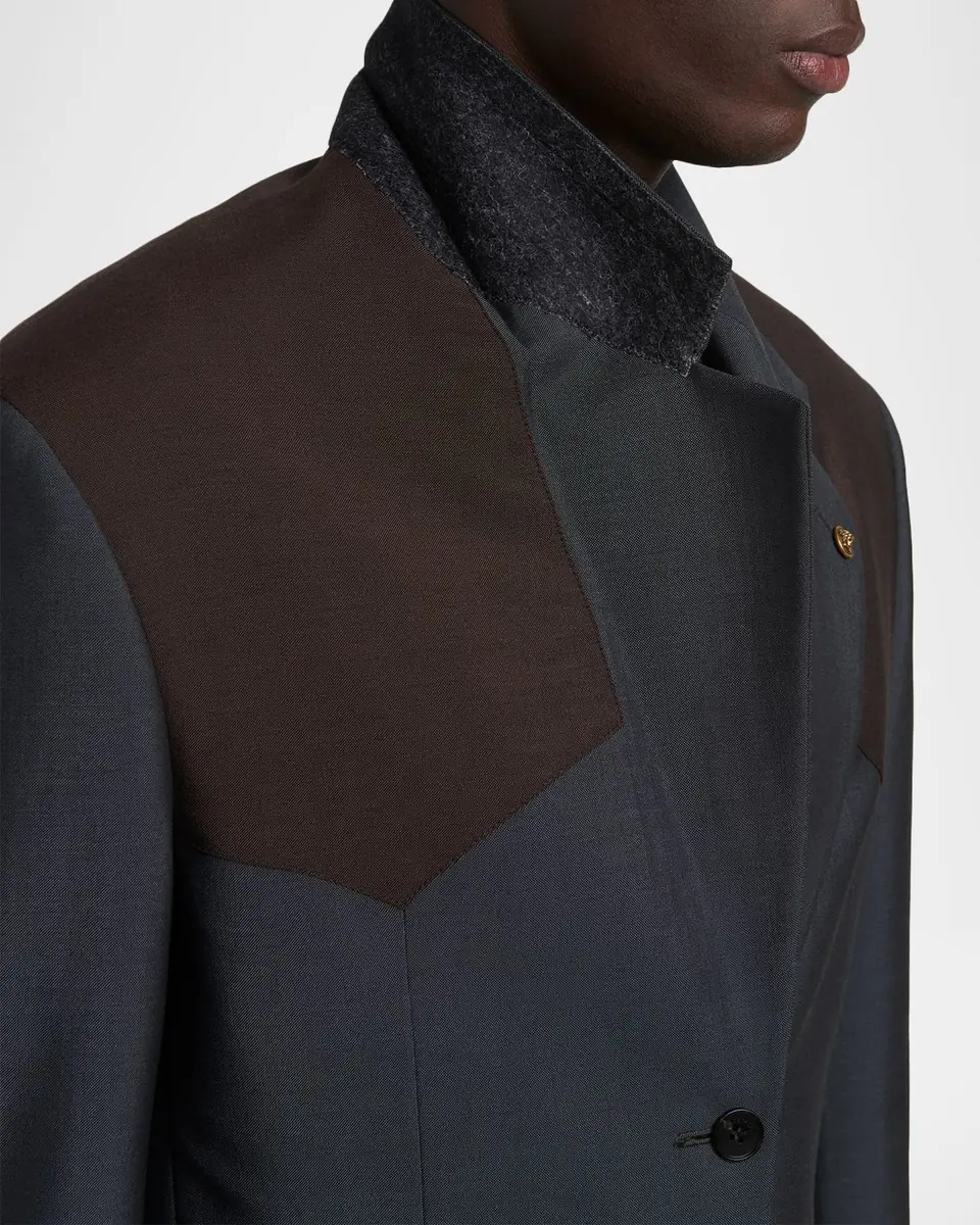 Versace Men's Single-Breasted Wool Formal Jacket | Thumbnail 7 Versace Men's Single-Breasted Wool Formal Jacket | Thumbnail 7