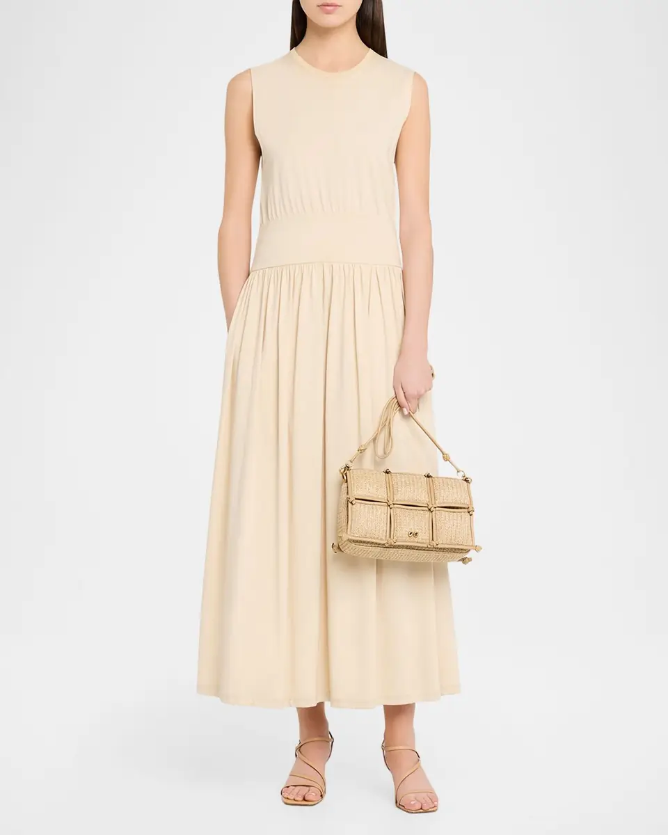 Cult Gaia Puff Straw & Leather-Trim Crossbody Bag | Thumbnail 5