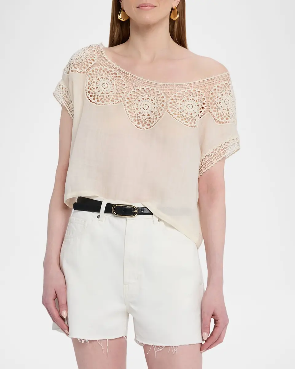 Nili Lotan Caila Embroidered Ramie Top | Thumbnail 3 Nili Lotan Caila Embroidered Ramie Top | Thumbnail 3