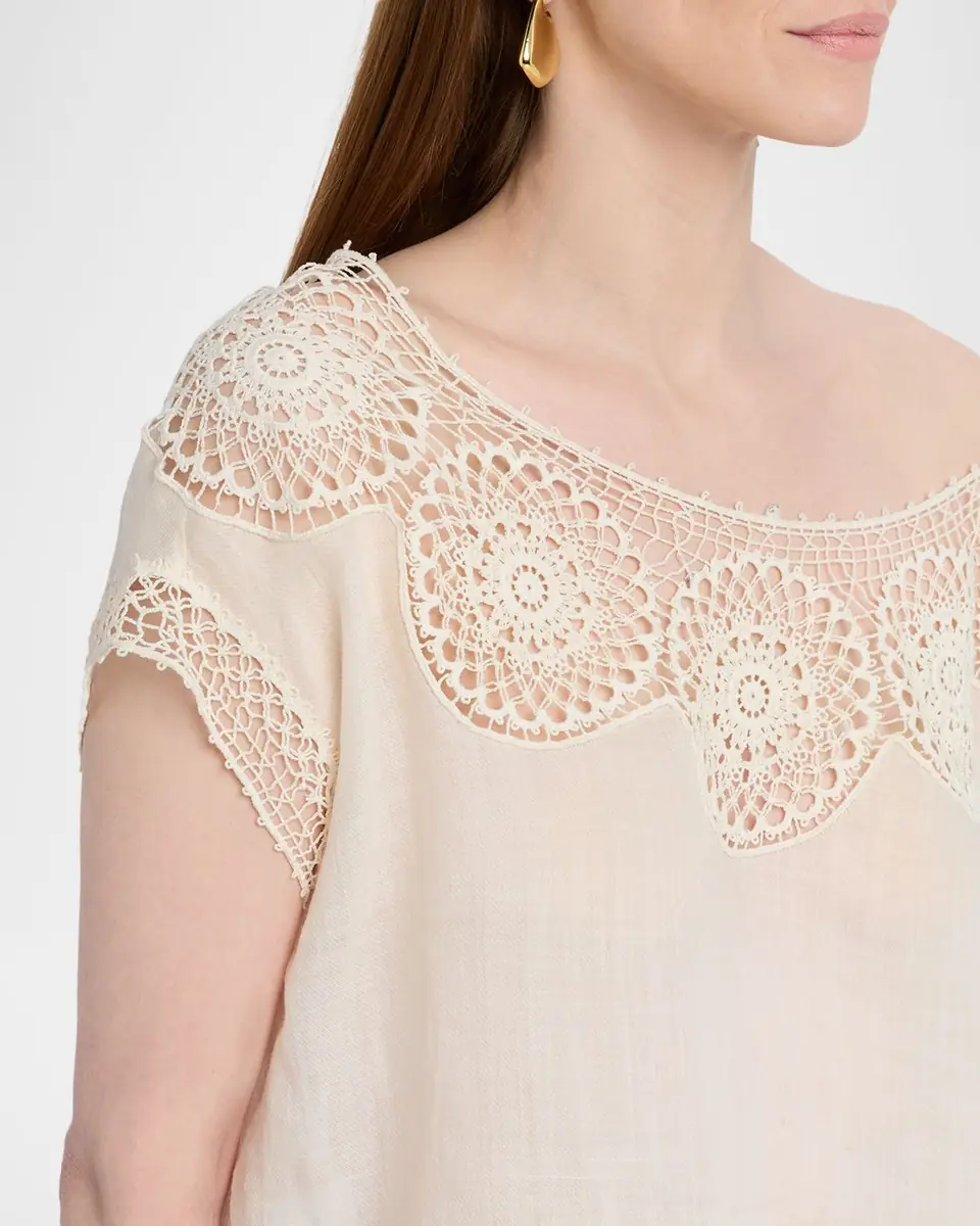 Nili Lotan Caila Embroidered Ramie Top | Thumbnail 4 Nili Lotan Caila Embroidered Ramie Top | Thumbnail 4