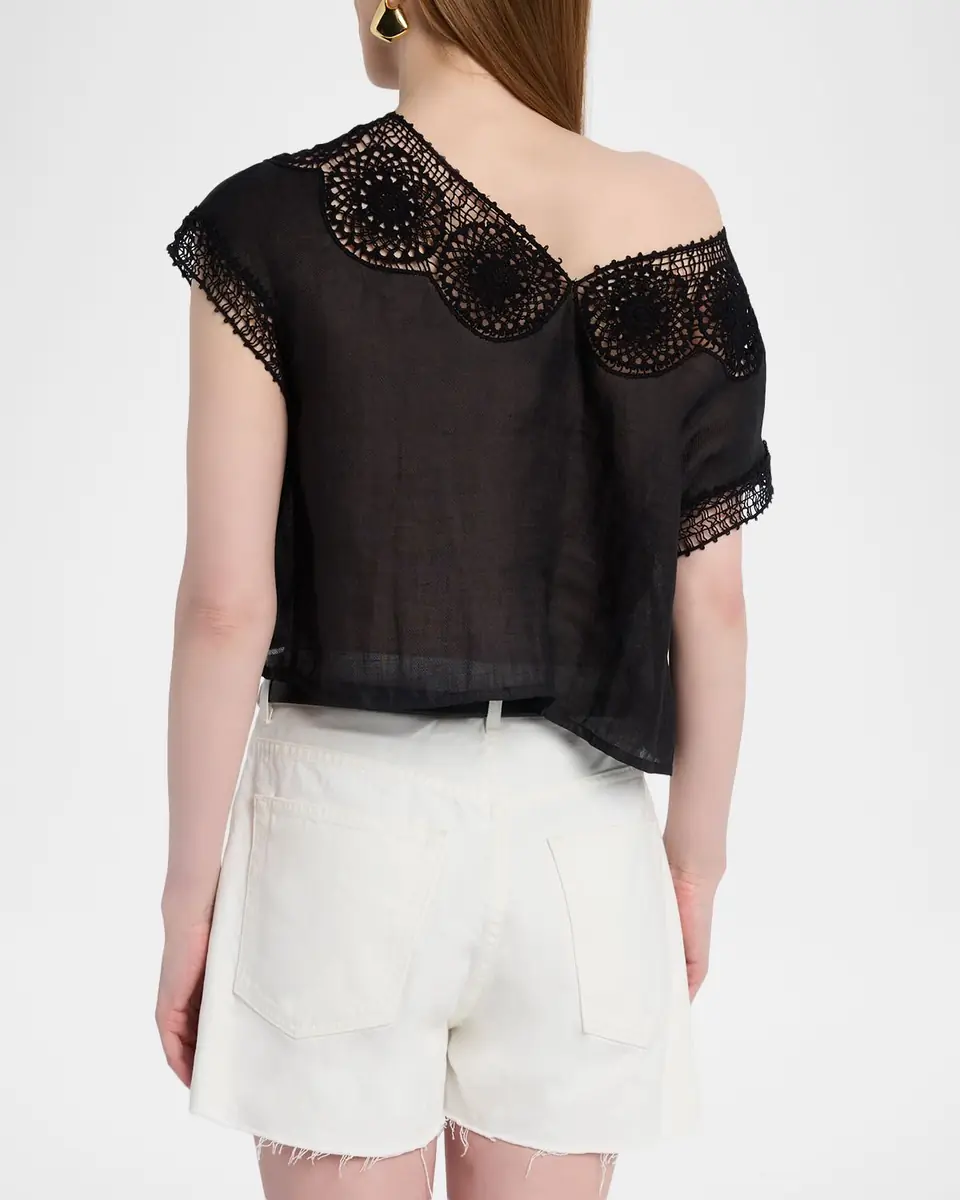 Nili Lotan Caila Embroidered Ramie Top | Thumbnail 6 Nili Lotan Caila Embroidered Ramie Top | Thumbnail 6