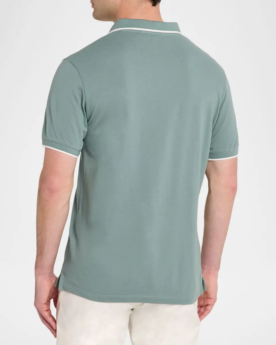 Emporio Armani Men's V-Neck Pique Polo Shirt | Thumbnail 3 Emporio Armani Men's V-Neck Pique Polo Shirt | Thumbnail 3