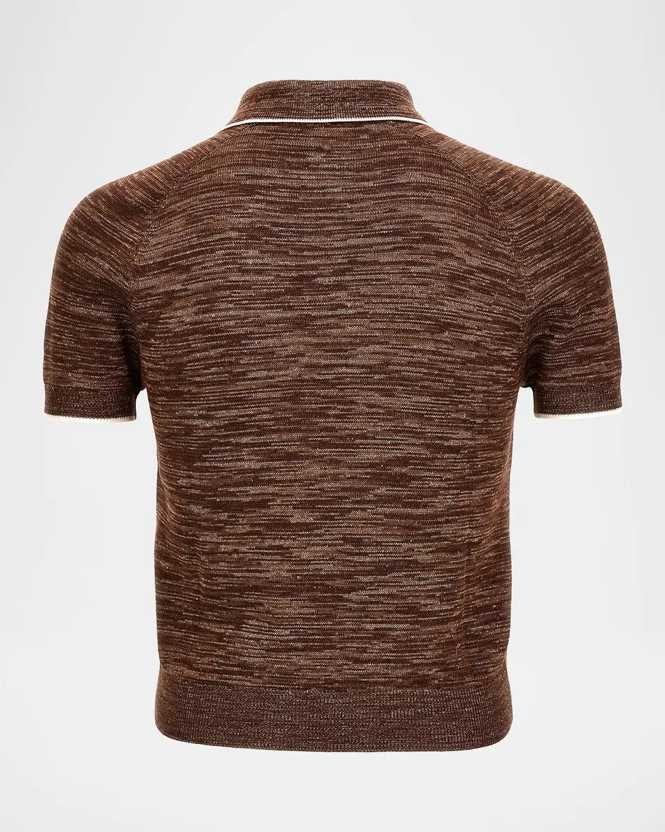 Versace Men's Mouline Jacquard Knit Polo | Thumbnail 2