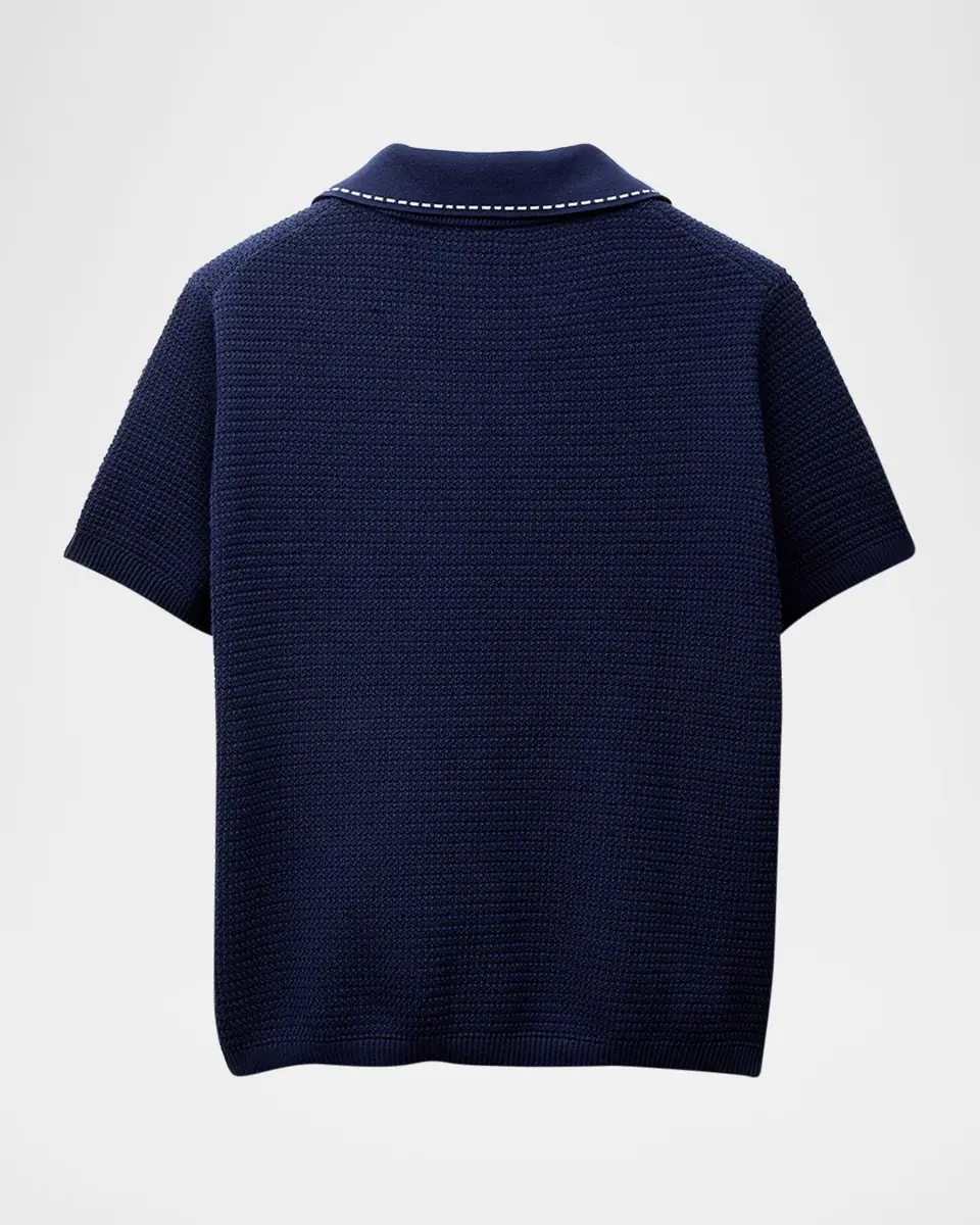 Versace Medusa Knit Cotton Polo | Thumbnail 2 Versace Medusa Knit Cotton Polo | Thumbnail 2