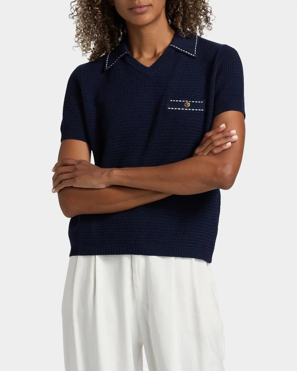 Versace Medusa Knit Cotton Polo | Thumbnail 3 Versace Medusa Knit Cotton Polo | Thumbnail 3