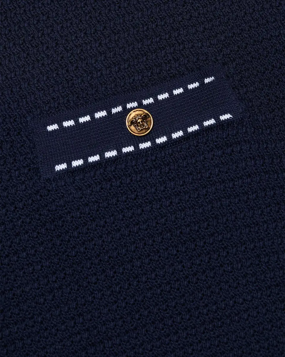 Versace Medusa Knit Cotton Polo | Thumbnail 5 Versace Medusa Knit Cotton Polo | Thumbnail 5
