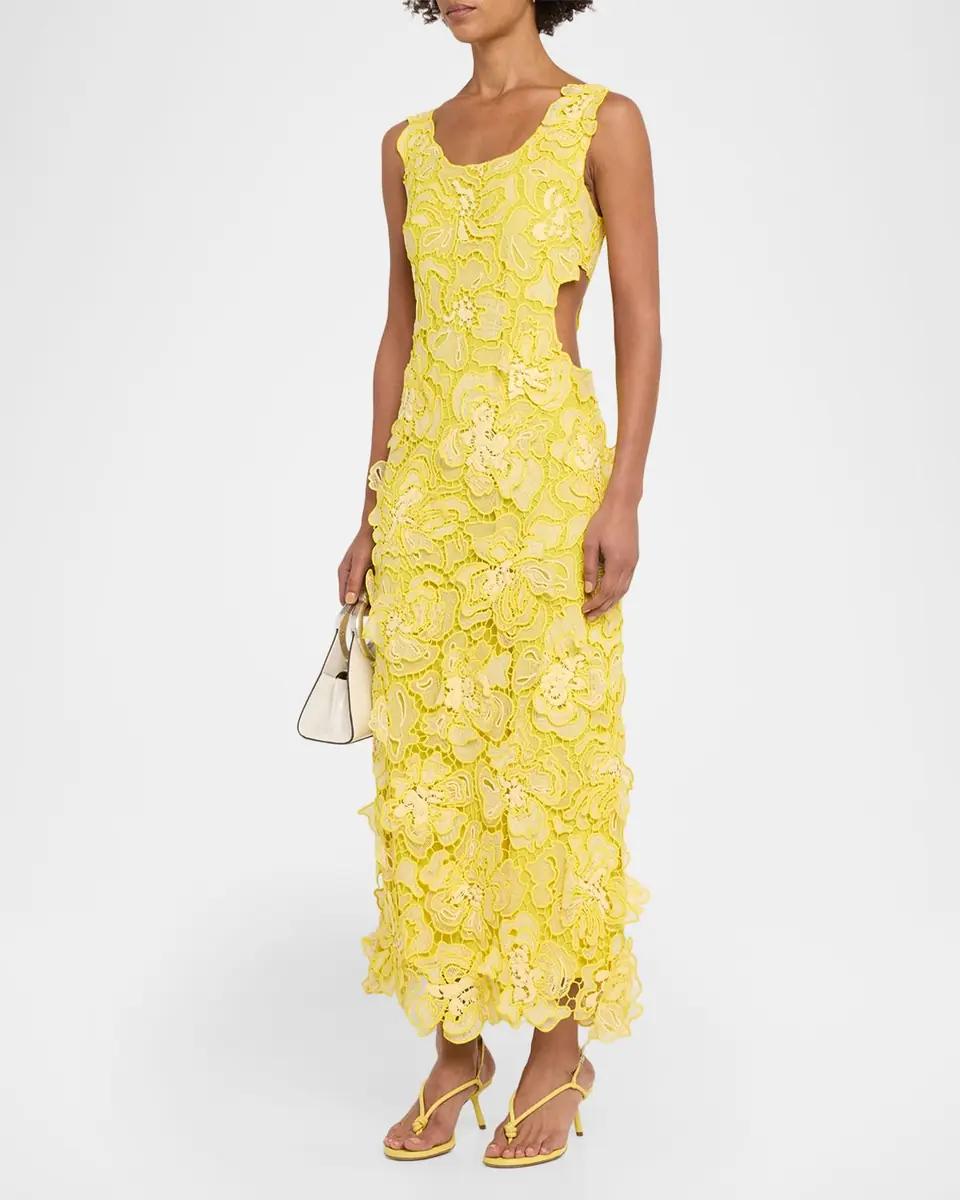SIMKHAI Corinna Cutout Floral Lace Midi Dress | Thumbnail 4 SIMKHAI Corinna Cutout Floral Lace Midi Dress | Thumbnail 4