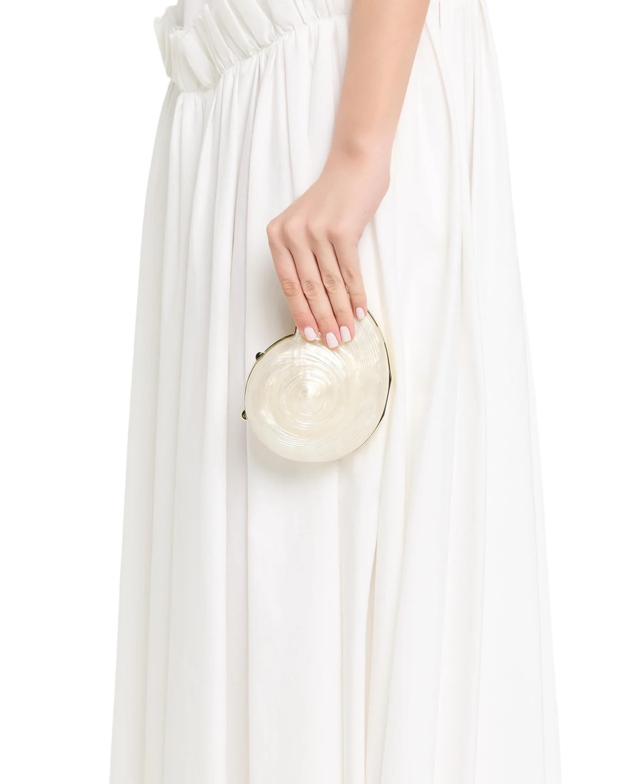 Simkhai Marion Acrylic Shell Clutch Bag