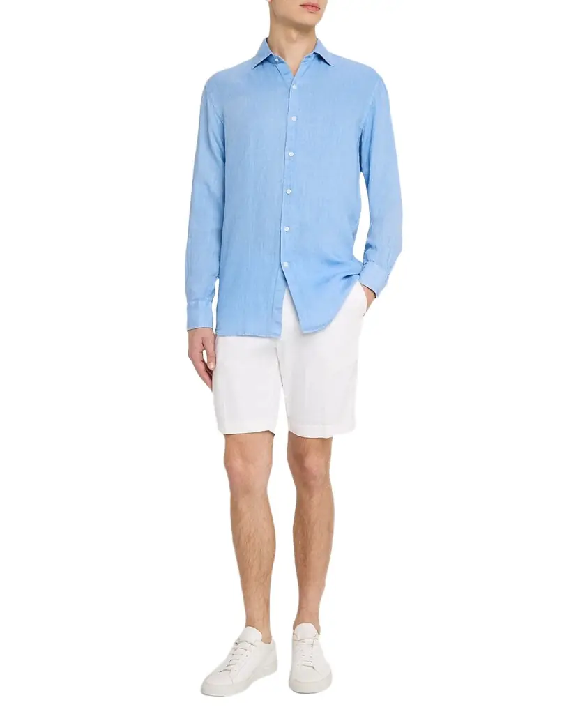Peter Millar Men's Shoreside Linen Button-Down Shirt | Image 1 Peter Millar Men's Shoreside Linen Button-Down Shirt | Image 1