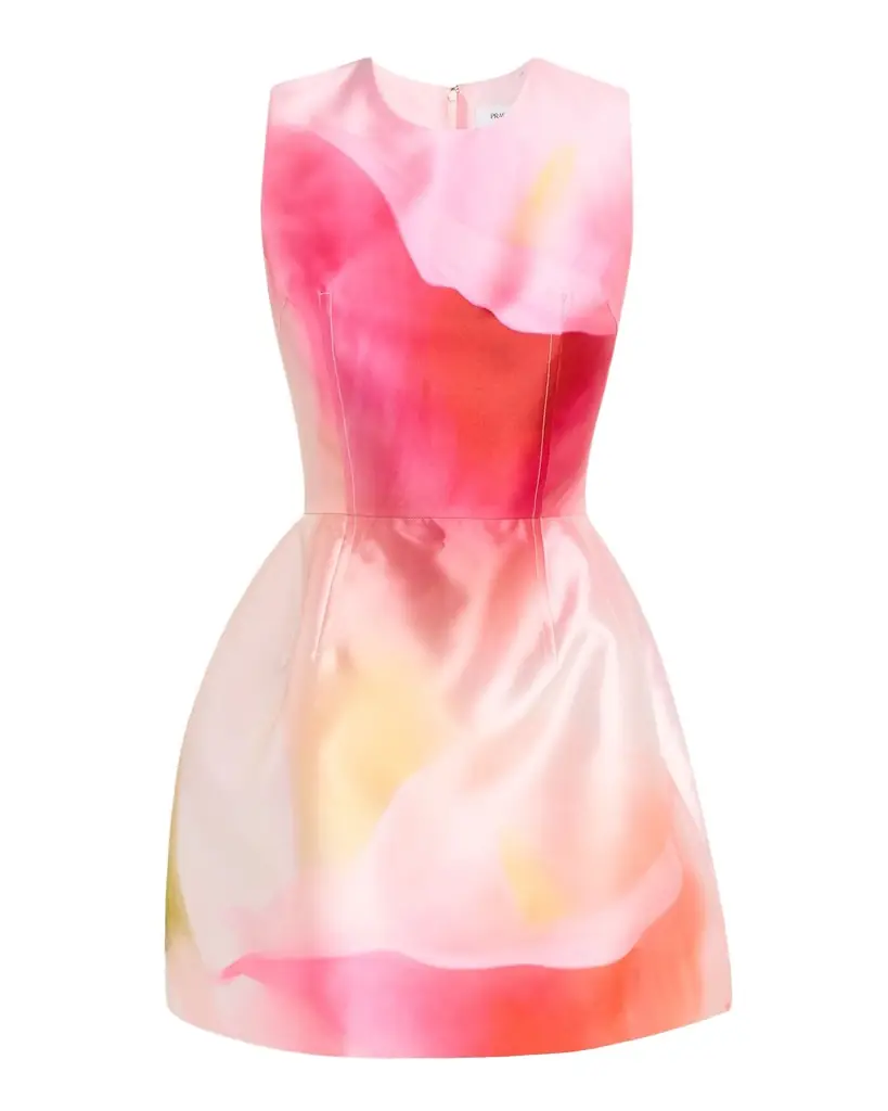 Prabal Gurung Corset Waist Satin Mini Fit-&-Flare Dress | Image 1 Prabal Gurung Corset Waist Satin Mini Fit-&-Flare Dress | Image 1
