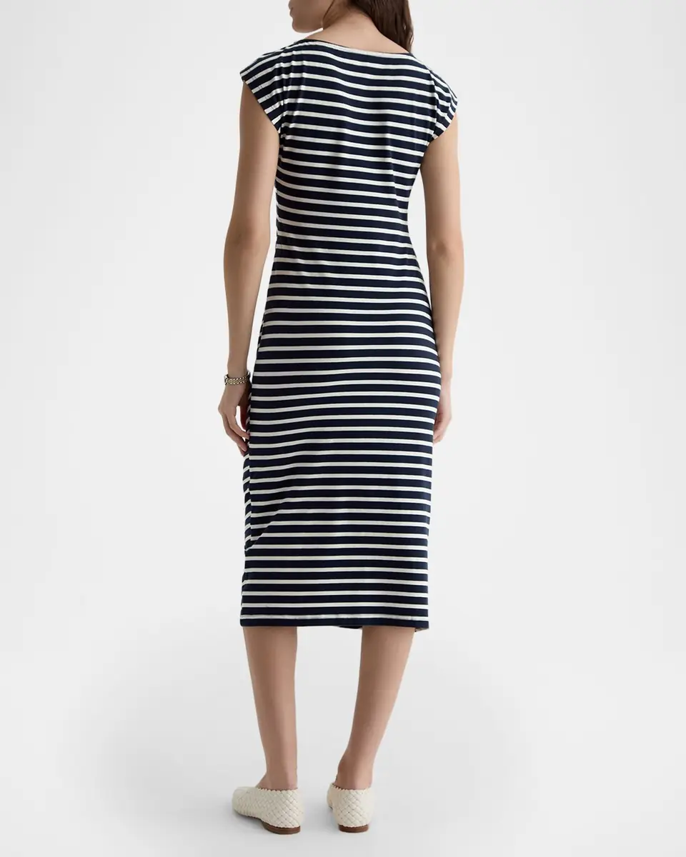 AG Jeans Aja Cap-Sleeve Striped Jersey Midi Dress | Thumbnail 3 AG Jeans Aja Cap-Sleeve Striped Jersey Midi Dress | Thumbnail 3