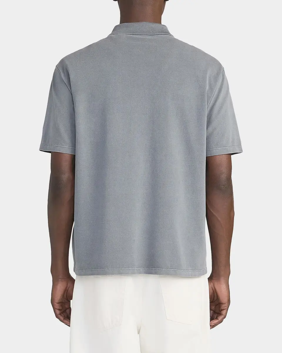 FRAME Men's Washed-Finish Cotton Polo Shirt | Thumbnail 3