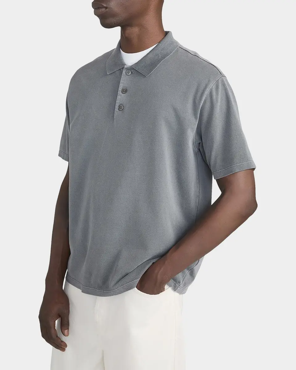 FRAME Men's Washed-Finish Cotton Polo Shirt | Thumbnail 7