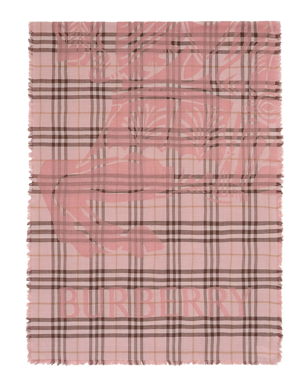 Wide EKD Check Wool Silk Scarf