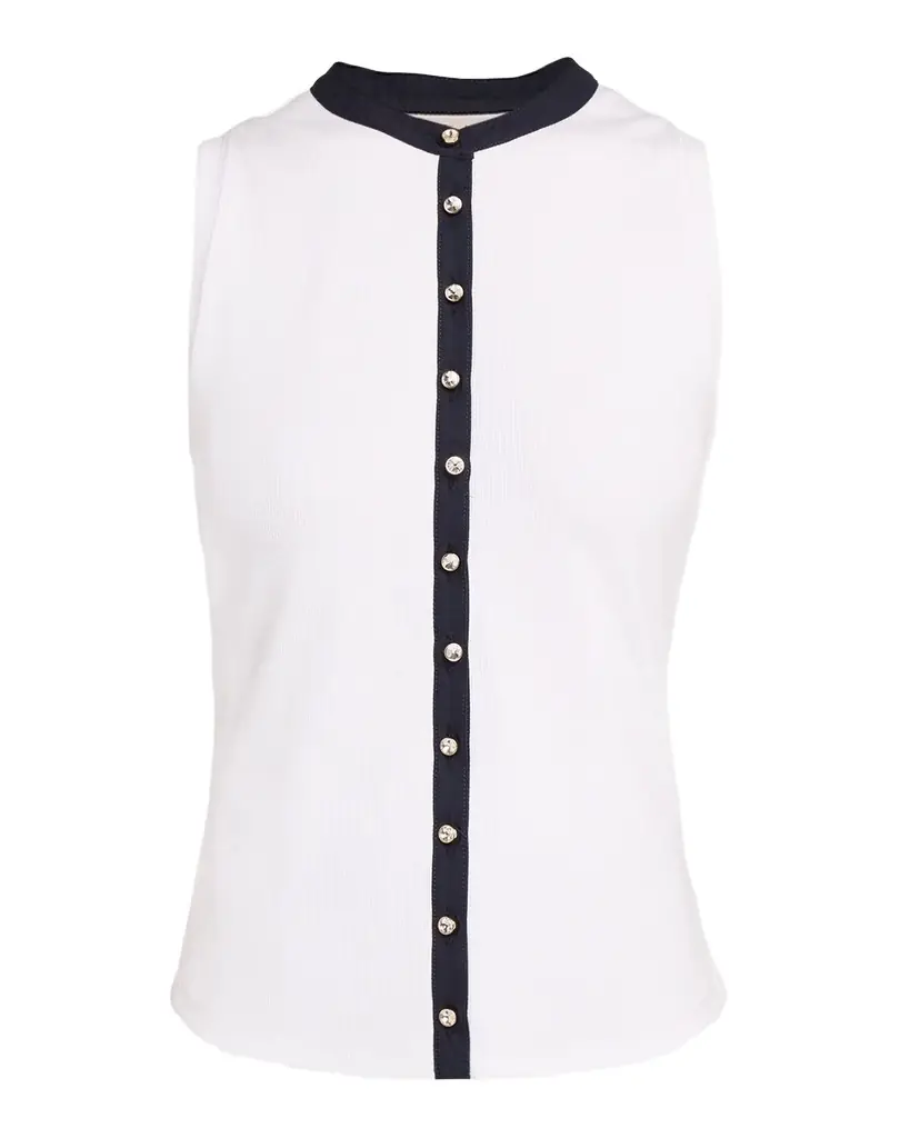 Cinq à Sept Beverly Knit Button-Front Top | Image 1 Cinq à Sept Beverly Knit Button-Front Top | Image 1