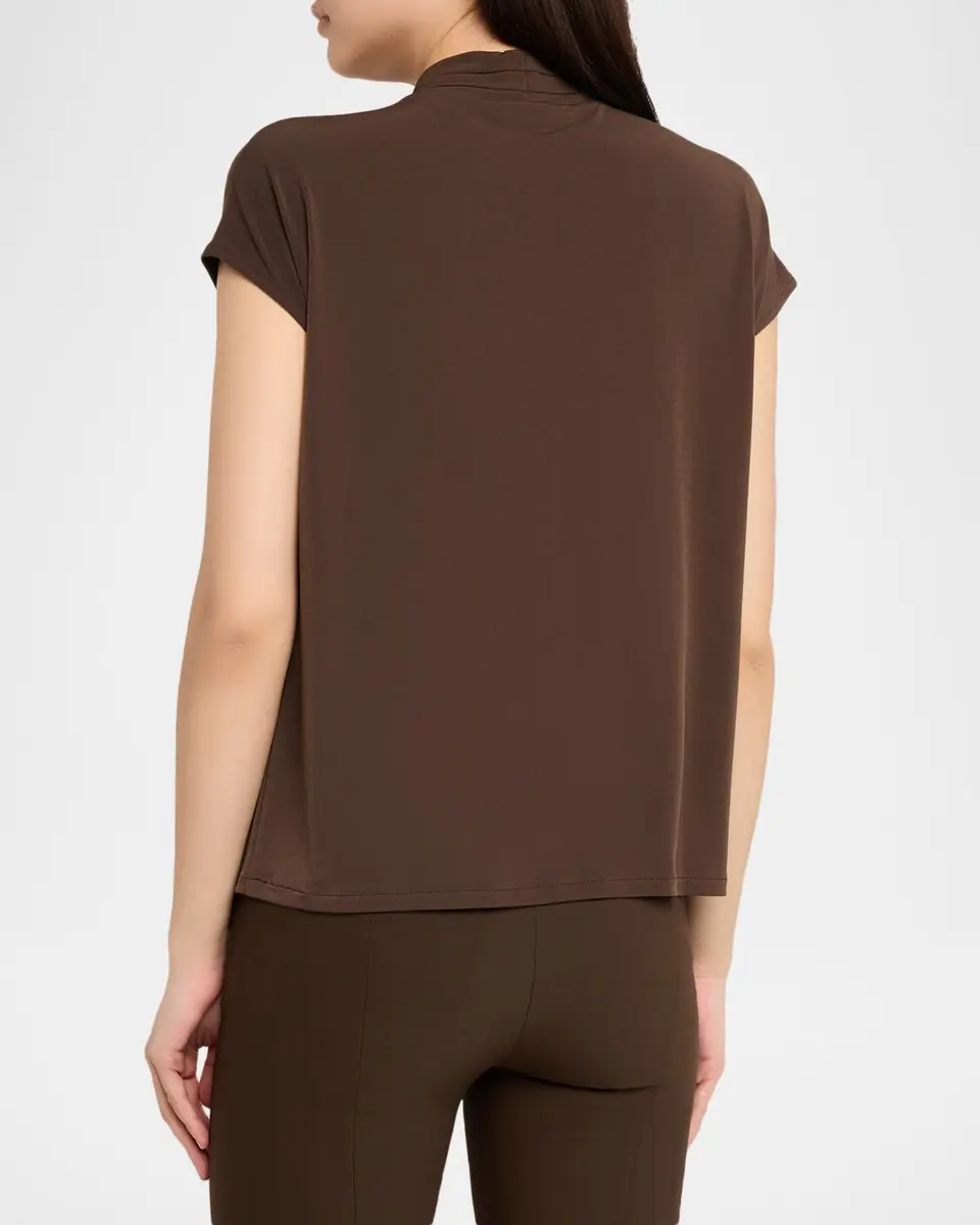Vince Cap-Sleeve Twist-Front Jersey Top | Thumbnail 3