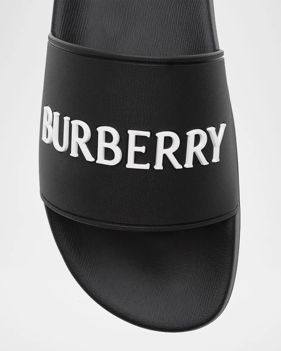 Burberry Men's Logo Contoured-Insole Slide Sandals | Thumbnail 4 Burberry Men's Logo Contoured-Insole Slide Sandals | Thumbnail 4
