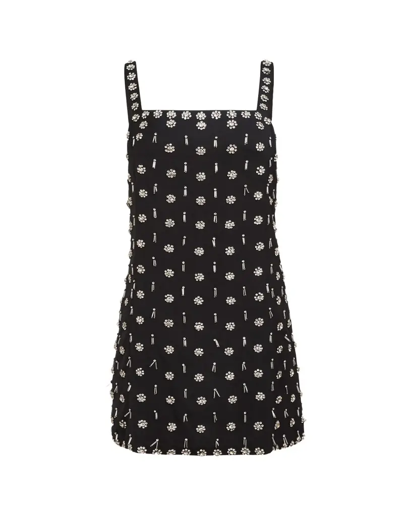 Dove Hand-Beaded Mini Shift Dress Dove Hand-Beaded Mini Shift Dress